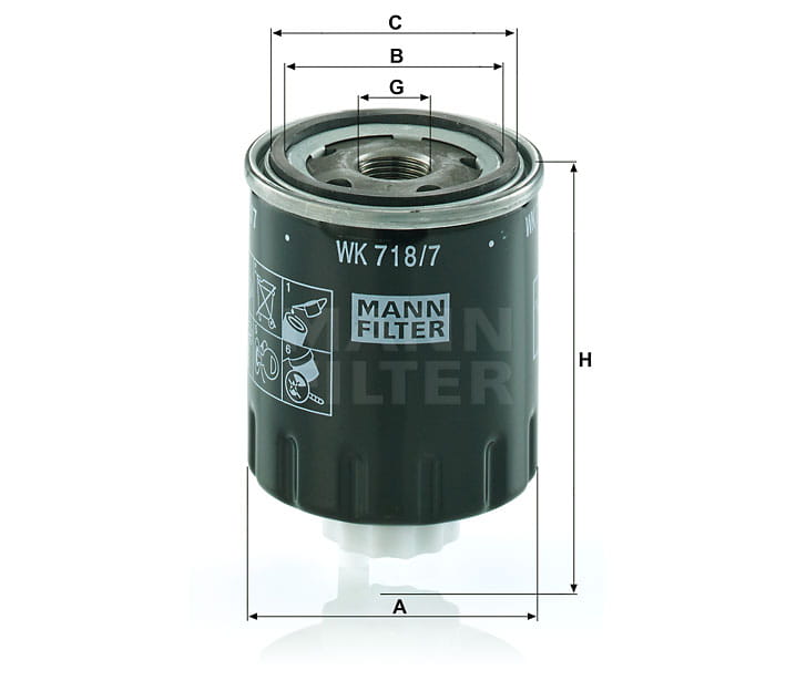 BLWK7187 Mann Filter WK 718/7 Kraftstoffwechselfilter