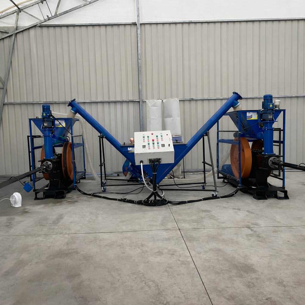 Industrial briquetting plant DUO up to 700 kg/h – complete system for biomass utilization