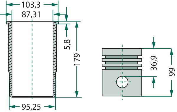 Case IH engine type: DD-148 piston set cpl.