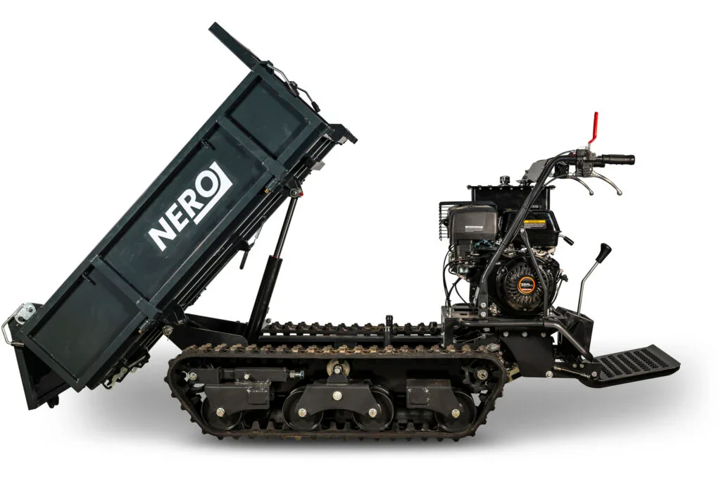 Dumper chenillé Nero 1000 kg – Dumper chenillé professionnel de 13 ch avec benne basculante hydraulique