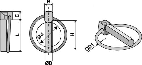 16-100-45 Standard-Klappsplint, geschlagen