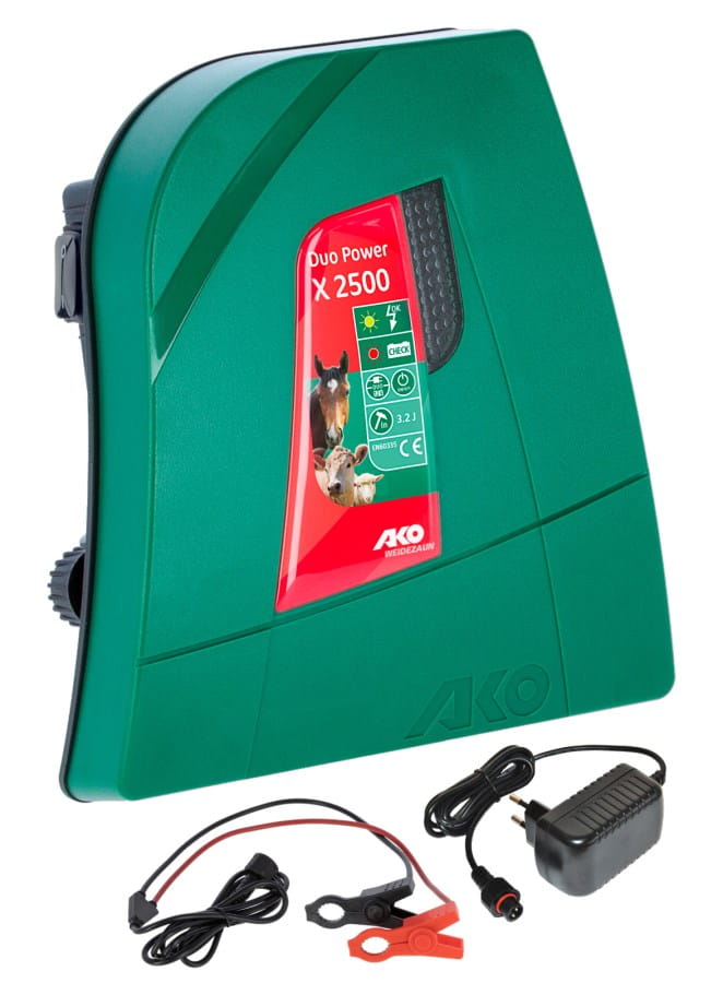 AKO Duo Power X 2500 Weidezaungerät | 12/230V DUO Gerät | 3,2 Joule | Für Pferde, Schafe & Ziegen