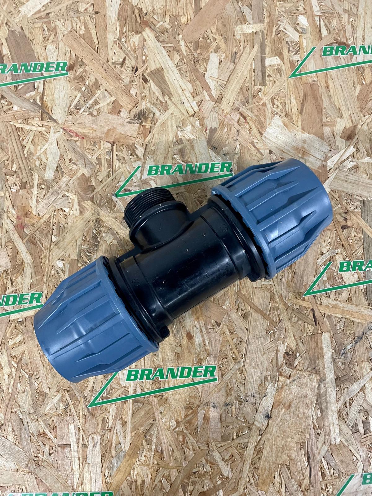 T-pipe fitting - Pipe Ø (mm): 20 / Connection 1" / max. 16 bar - Polypropylene