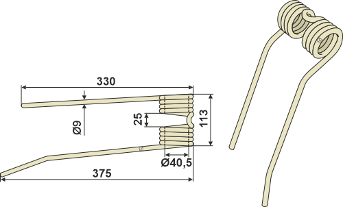 BL2508 Kreiselheuerzinken L - passend zu Vicon PZ107 / Pöttinger 436.001