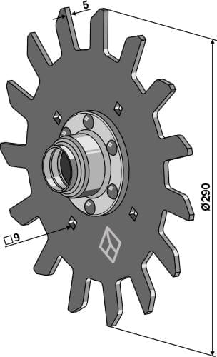BL23902 Furchenräumer Kpl. mit Lager links - passend zu Väderstad 223710