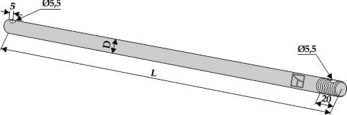 BL4190 Welle 1100mm / M20 - passend zu Taarup 47152100