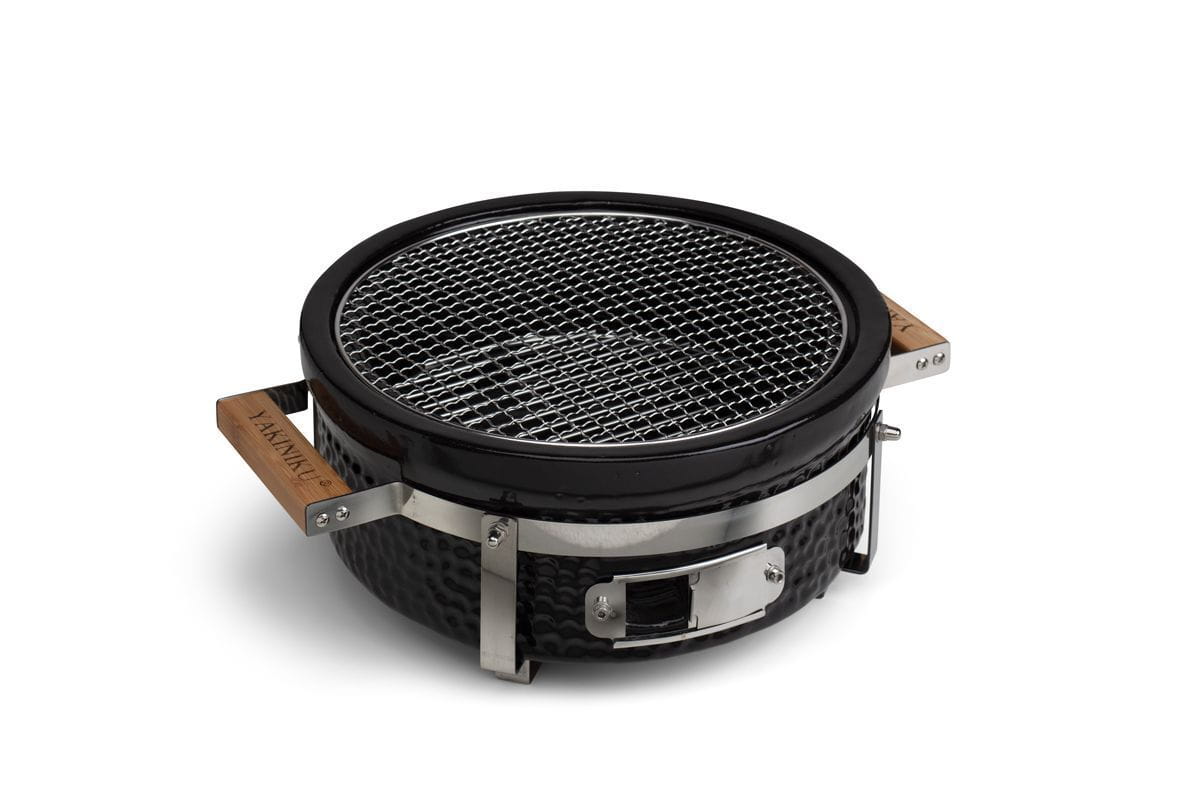 YAKINIKU Shichirin Keramik-Tischgrill rund Ø 300 mm MEDIUM – japanischer Konro Holzkohlegrill für Yakitori, Teppanyaki & Hibachi | 2–6 Personen