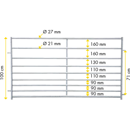 Patura Abtrennung für Schafe, Höhe 1,00 m - Länge: 1,37 m