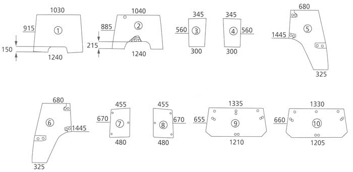 BL16162 Bild-Nr.: 10 - Heckscheibe für Typen: M 9078, 9083, 9086, 9094 9078, 9086, 9094, 9105, 9115, 9125, 9