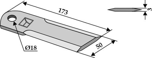 ET30404 Häckslermesser - passend zu Claas 0000600172 / New Holland 80746812 / Biso 28.801.405.0032 / 28.801.