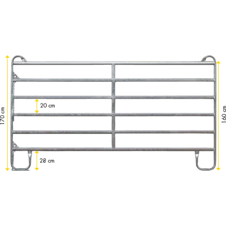 Patura Panel Compact – 1,70 m Höhe - leichte Variante | Länge: 2,40 m - 1 Mittelstrebe