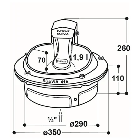 Patura tongue valve cymbal, model 41A