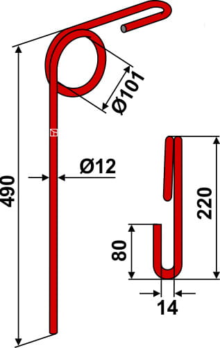 BL29214 Striegelzinken - passend zu Väderstad 400975 / BBG 960954S / Kverneland KW111099032