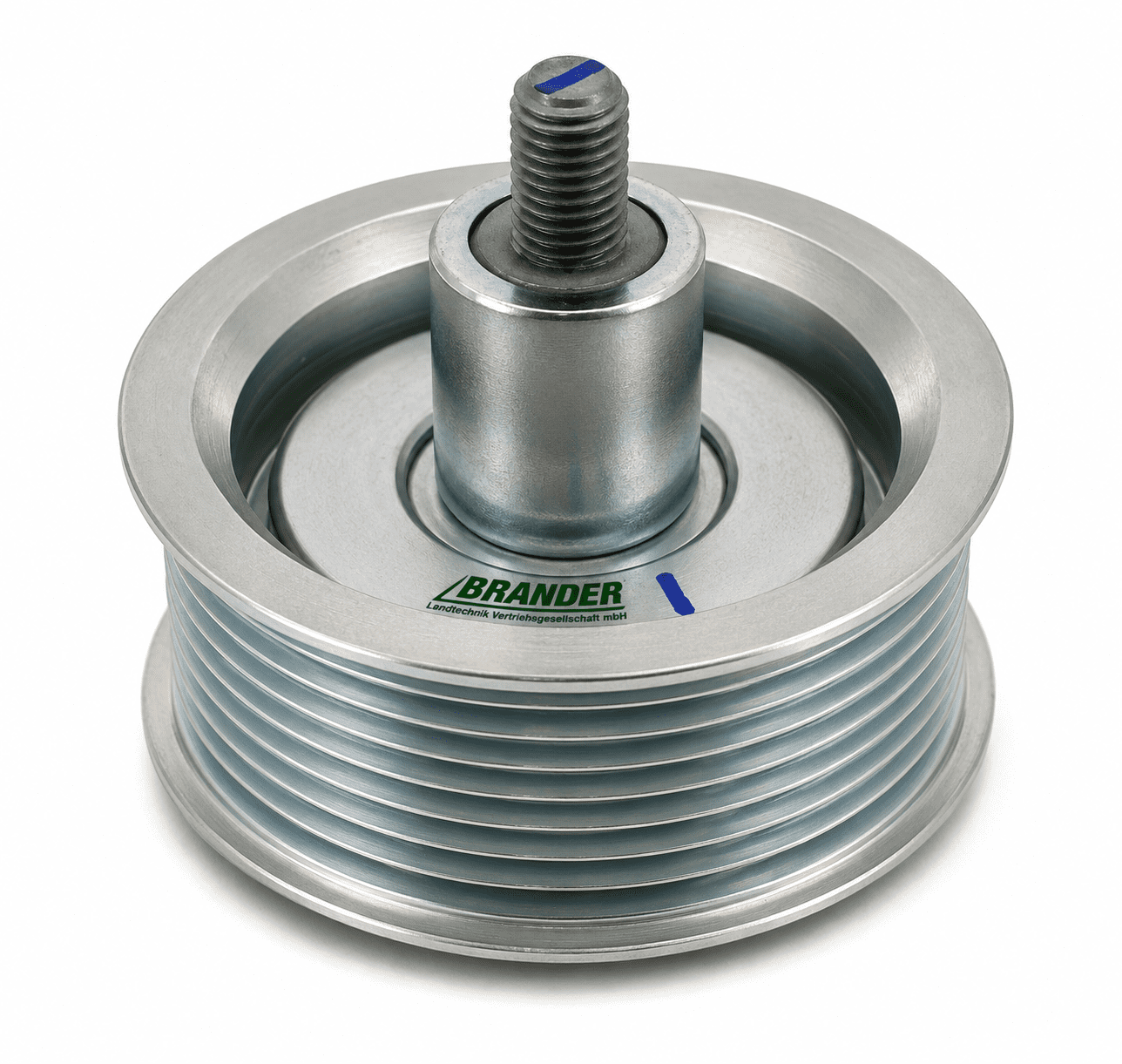 Top deflection pulley, ribbed - suitable for JCB