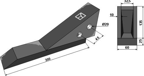Scharspitze Tiefenlockerer 300mm - passend zu Frost / Razol