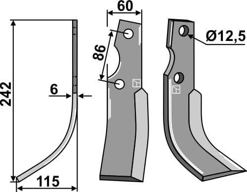BL27734 Fräsmesser L - passend für Kuhn 51503200