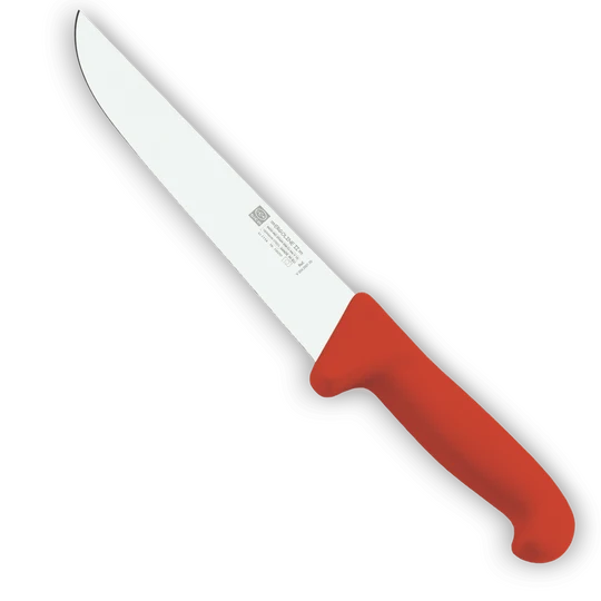 messer, Kochmesser, Edelstahl, roter Griff, Küchenwerkzeug