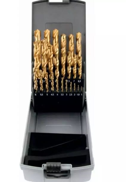HSS-Spiralbohrerkassette 25-teilig 1–13 mm – TiN-Beschichtet – Qualitätsbohrer Set