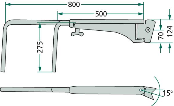 Telescopic mirror holder R - compatible with CASE 1-34-677-083