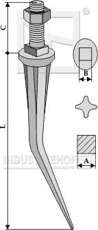 BL28368 Rippen-Konus-Ackereggenzinken "Stern" Vergütet gebogen