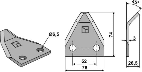 BL70-240 Futtermischwagenmesser - passend zu Zago / Seko
