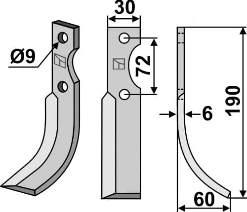 BL5211 Fräsmesser R - passend zu Hako E0142-10