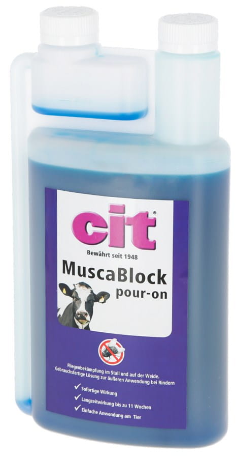 Cit MuscaBlock pour-on 1000ml – Fliegenmittel für Rinder mit Langzeitwirkung bis 11 Wochen