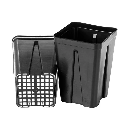 1000x Quadratischer Baumschul-Topf 8x8x11 cm Anti-Wurzelknäuel 0,5L – Profi Pflanztopf mit Gitterboden für Forstpflanzen & Obstbäume