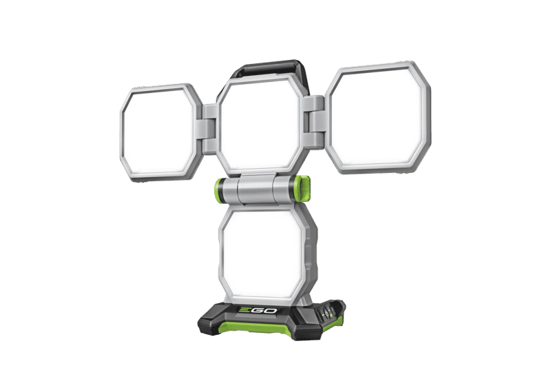 EGO Akku LED Scheinwerfer mobil – Faltbare Flächenleuchte mit 5 Helligkeitsstufen