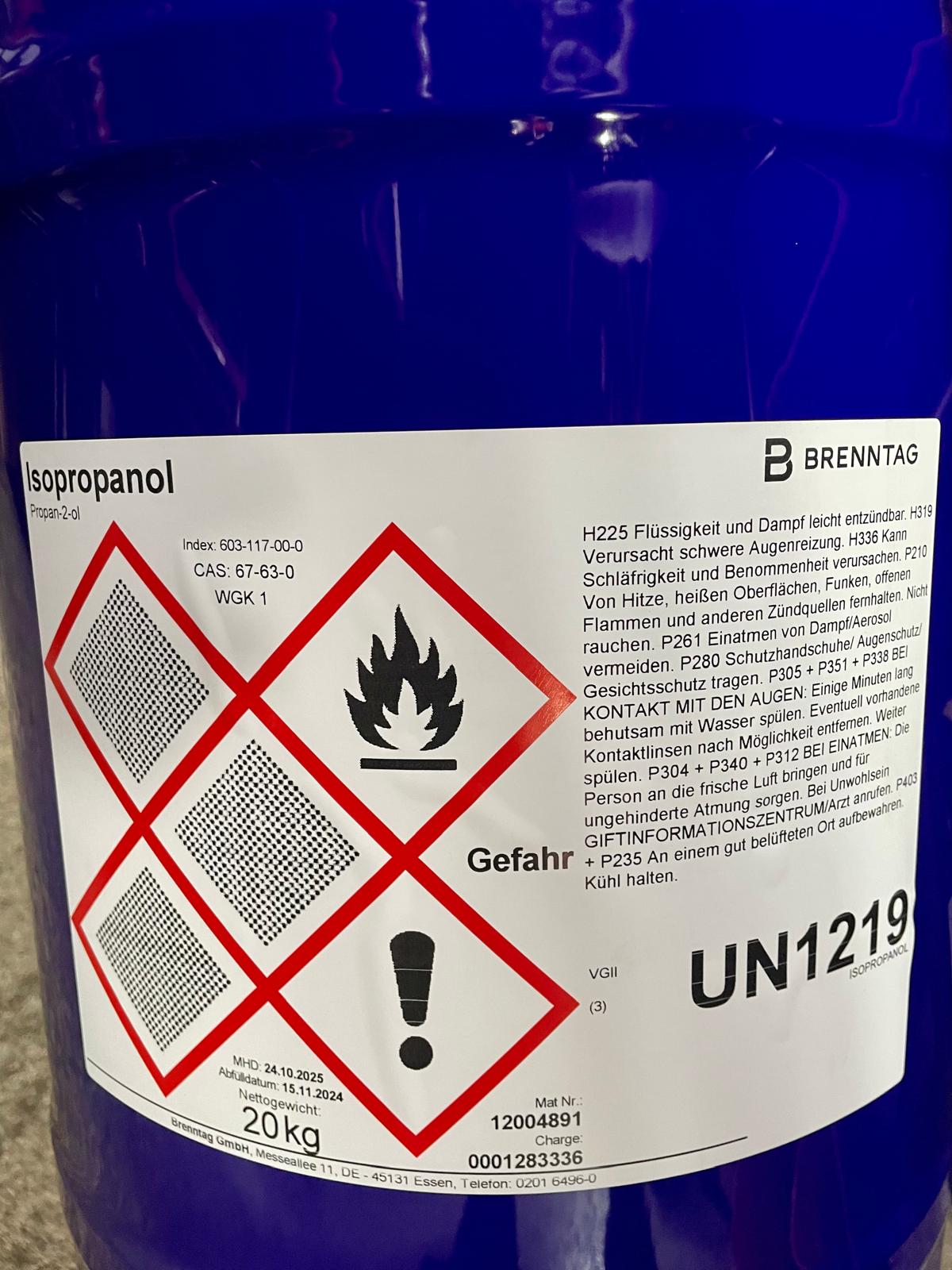 Brenntag Isopropanol - 20kg