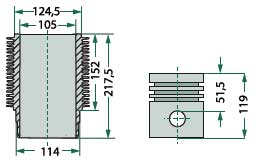 Complete piston kit - suitable for Same engine 1056PT