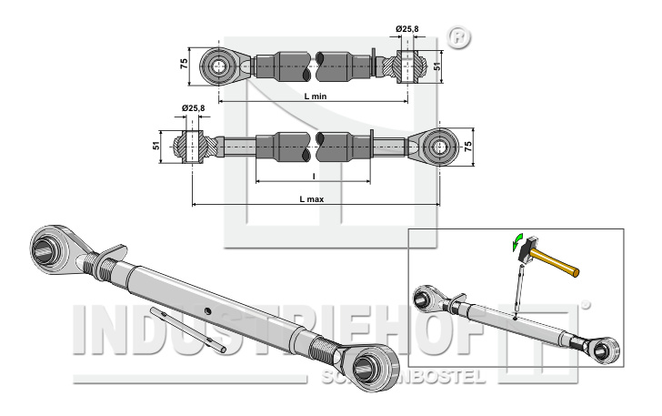 Oberlenker M30x3,5 Standard
