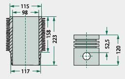 Complete piston kit - suitable for Same Delfino 35, Falcon, Solar 50
