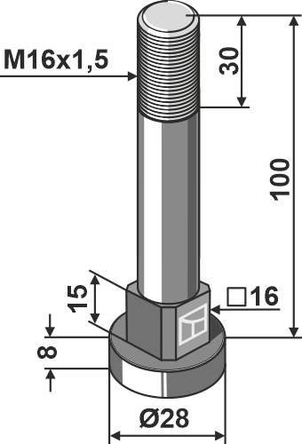 Screw M16x1.5 - 10.9