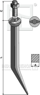 BL28247 Ackereggenzinken aus Borstahl, Ansatz mit 2 Nasen quer zur Fahrtrichtung