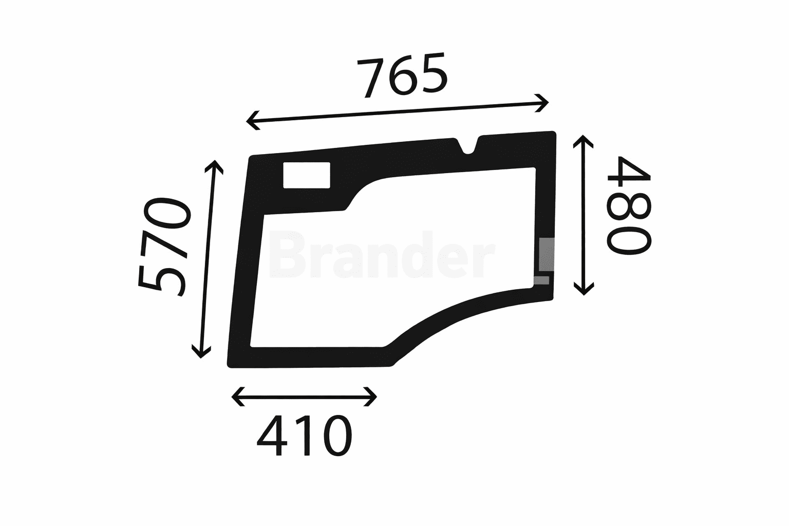 Weidemann door glass, lower left, from 06/2008 - 2070 CX50, 2070 CX80, 3070 CX60, 3070 CX80