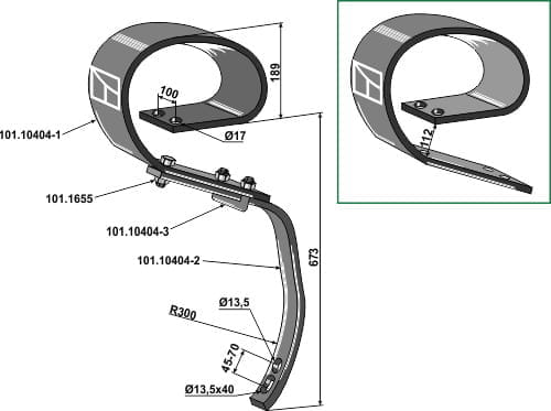 BL28721 Blattfederzinken - passend zu KÖCKERLING VARIO ALT