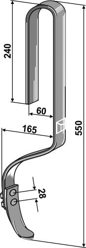 BL10.5018 Spurlockererzinken mit Schar - passend zu Taarup / Fiona / Stegsted