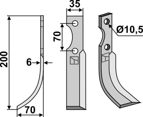 BL6222 Fräsmesser L - passend zu SEP 60-70-100/207844