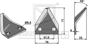 BL29710 Futtermischwagenmesser, rechts