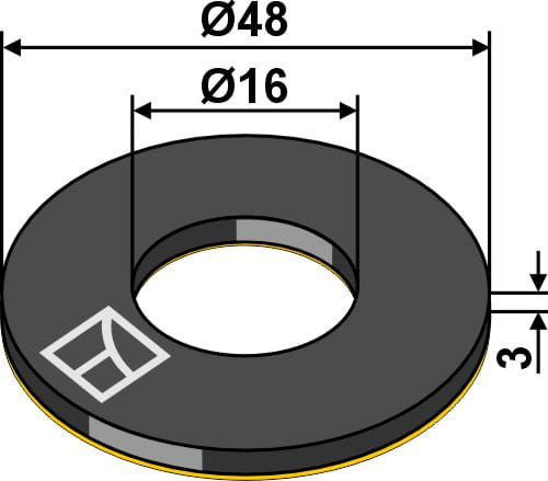 Dämpfungsscheibe Ø48x3xØ16 - EPDM selbstklebend