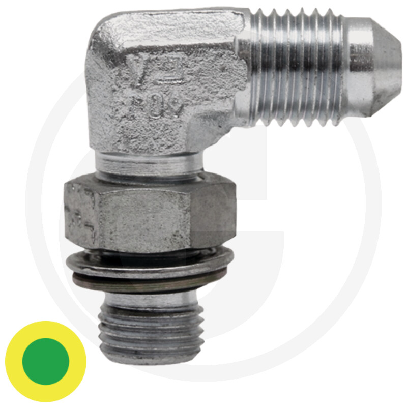 Hydraulikanschluss, Winkeladapter, Metall, Außengewinde, Sechskantmutter