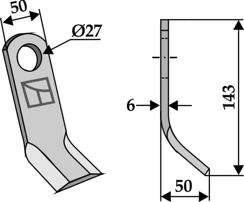 BL3579 Y- Messer - passend zu Bomford / Mc Connel - 7190315 / Noremat 106710 / Twose 7190315