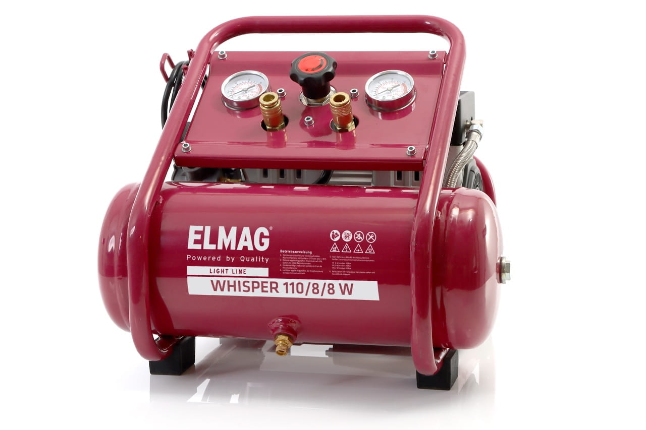 Whisper 110/8/8 W oil-free silent compressor