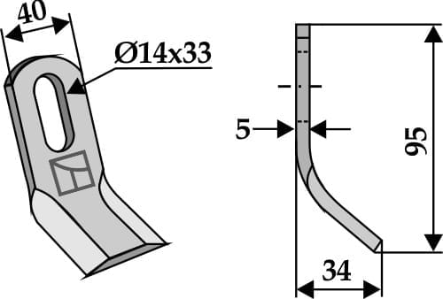 BL4232 Y- Messer 95mm - passend zu Fischer 33449 / S.M.A BG58