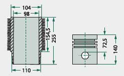 Renault engine type: AKD112 piston kit complete.