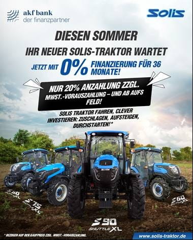 Solis 75 Stage V Cabrio – 75 PS Allradtraktor mit 20+20 Getriebe