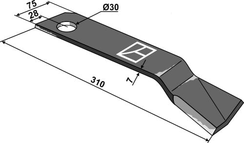 Mower blade 310mm - right