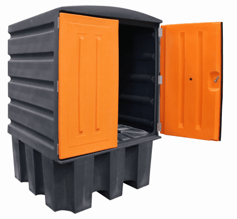 EMP  Auffangcontainer GM1 – Großvolumen 1100 Liter - unterfahrbar | Farbe: orange, mit Belüftungssystem