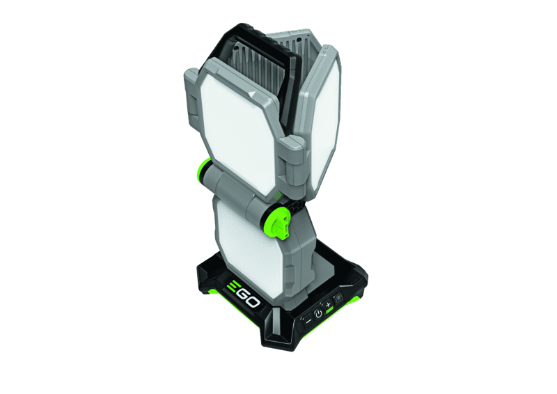 EGO Akku LED Scheinwerfer mobil – Faltbare Flächenleuchte mit 5 Helligkeitsstufen